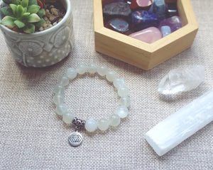 White Moonstone Chakra Healing Bracelet