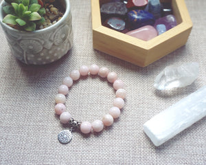 Mangano Calcite / Pink Calcite Chakra Healing Bracelet