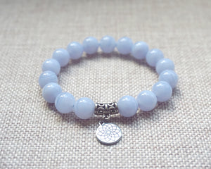 Blue Lace Agate Chakra Healing Bracelet