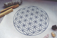 Load image into Gallery viewer, Flower Of Life Grid Linen Cloth
