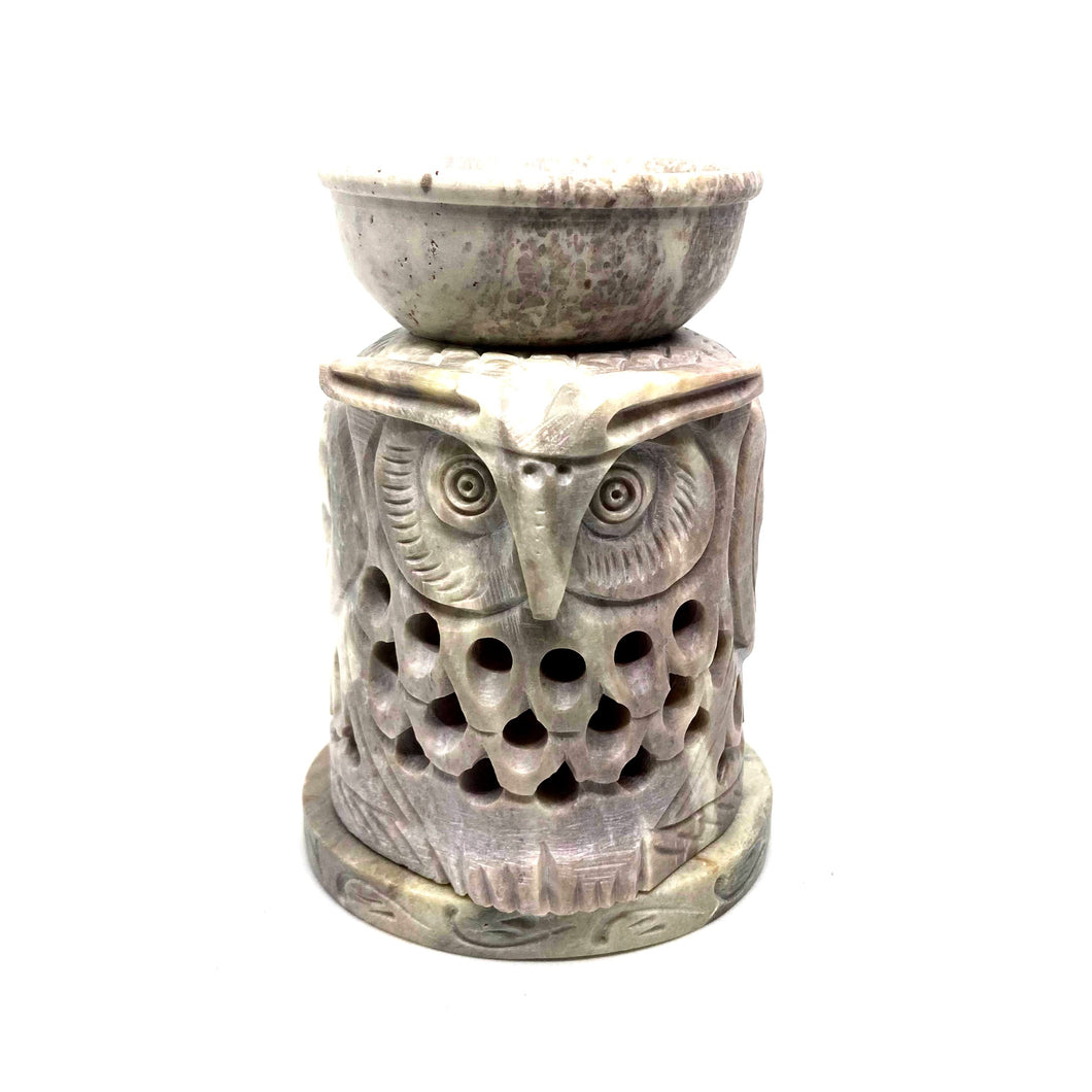 Soap Stone Oil Burner - Owl 4