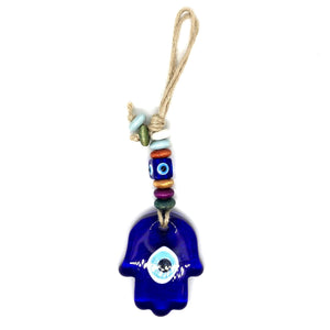 Evil Eye Hamsa Hand Wall Decor - Glass