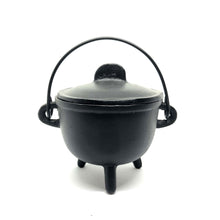 Load image into Gallery viewer, Cast Iron Cauldron with Lid 11.5cm 鑄鐵鍋樹脂香爐
