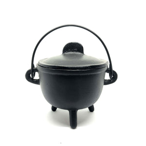 Cast Iron Cauldron with Lid 11.5cm 鑄鐵鍋樹脂香爐