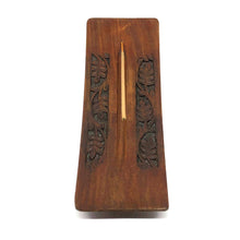 Load image into Gallery viewer, Double Carved Wood Incense Holder
