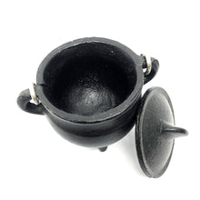 將圖片載入圖庫檢視器 Cast Iron Cauldron with Lid 6cm 鑄鐵鍋樹脂香爐
